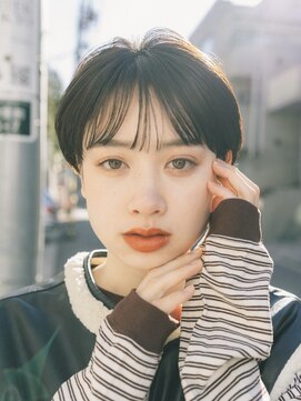 ガーデン 渋谷(GARDEN) ショート　チェリーブラウン　デジタルパーマ　丸型　卵型　四角