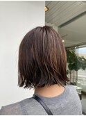 切りっぱなしハイライトボブ