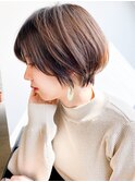 20代30代40代小顔ハンサムショートアッシュブラウン