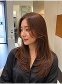 韓国風顔周りカット×レイヤー｜大人可愛い艶髪