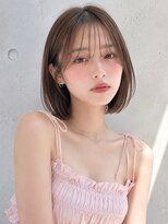 ノア 三宮店(NOA)&nbsp;【NOA】透明感ブラウンベージュ×シースルーバング肩上ボブ