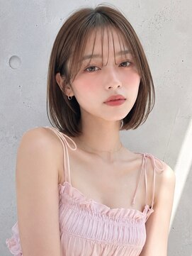 ノア 三宮店(NOA) 【NOA】透明感ブラウンベージュ×シースルーバング肩上ボブ