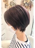 細いハイライトで白髪ぼかし