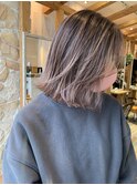 バレイヤージュグレージュハイライトダブルカラーケアブリーチ