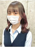 学校でもバレずに隠せるインナーカラーピンク　表参道美容院