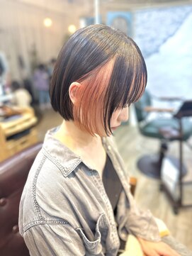 ラウラアンドロー(LAURA&RO) レイヤーボブインナーフェイスフレーミングケアブリーチカラー