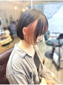 レイヤーボブインナーフェイスフレーミングケアブリーチカラー
