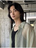 メンズボブウルフメンズミディアムレイヤーカットメンズウルフ