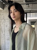 メンズボブウルフメンズミディアムレイヤーカットメンズウルフ