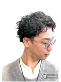 メンズツーブロックパーマさわやか人気ビジネススタイル
