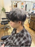 メンズホワイトグレーエンドカラーブラック