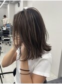 ハイライトカラーグレージュベージュレイヤーカットボブ髪質改善