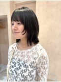 【晴音】ボブウルフ/グレーブラック/ボブ/20代