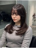 韓国レイヤーカット/顔周り/ダークブラウン/古荘竜生