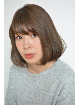 ティアラ あさぎり店 ボブ ブリーチなしカラー アッシュブラウン