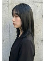 リコ ヘアアンドリラクゼーション 名駅店(LICO HAIR＆RELAXATION)&nbsp;ミディアムレイヤー ブルーブラックカラー
