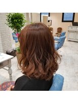 アルーシェ 心斎橋(Alushe)&nbsp;オレンジカラーのミディアムボブ 【Alushe心斎橋】