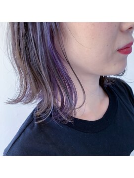 テクライズ 豊橋店(TECHRISE) グレージュ×パープル×インナーカラー