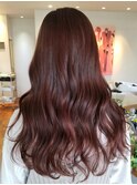 【hair resort MAHANA平岩】チェリーピンク×ラフウェーブ