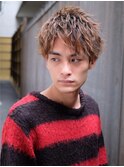 アップバング×ソフトツイスト