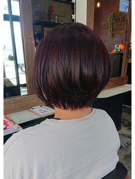 ミアロ 泉中央店(miaro) バイオレット×ショートボブ