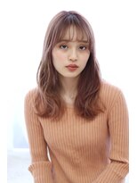 】ピンクベージュ大人ゆるふわカール