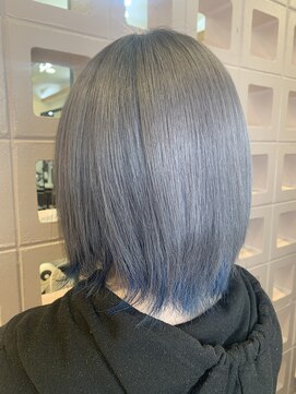 ミルクティー(Milk TEA) 【シルバー×ブルー】インナーカラー