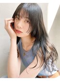 【早瀬忍 梅田中津】フロントデザインバング×ナチュラルロング