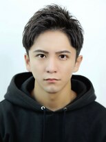 リップス 表参道店(LIPPS) アップバングショートツーブロック刈り上げ黒髪短髪