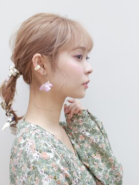 ゼンコー キチジョウジ シェール(ZENKO KICHIJOJI chere) ベージュカラー/ローポニー/スカーフアレンジ/吉祥寺