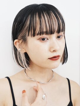 サンク 原宿 表参道(cinq) 前髪インナーカラーフェイスフレーミングミルクティーベージュ