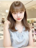 2wayバング 韓国前髪 シースルー ミディアム くびれ#