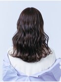 シアーラベンダーアッシュ×ウェーブッセミロング