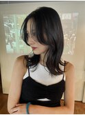 【あきら】ミディアムレイヤーカット暗髪ハッシュカット