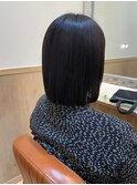 ボブルフ_ネビージュ_小顔_ワンレン_黒髪_白髪ぼかし_前髪 C