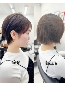 レヴ 草加店(LEV.) 大人ボブシースルーバング前髪イメチェンアンブレラカラー