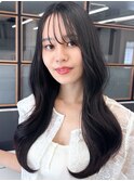 【艶感★シースルーバング】韓国小顔カット20代30代ウェーブ巻き