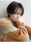 30代小顔マッシュショート/シースルーバング/透明感ヘアカラー