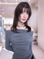 ハバナ 渋谷(HAVANA)&nbsp;ハイレイヤーウルフカット×ダークアッシュ顔周り似合わせカット