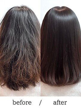 バームヘア(balm hair) 小顔透明感アッシュレイヤーヘアストレート