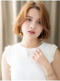 逆アンブレラカラーコーラルベージュかきあげボブX上尾20代30代!