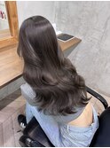 髪質改善カラー　グレージュ　艶巻き　韓国風
