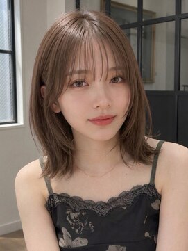 ユーフォリア 青山(Euphoria) ダブルカラーエギョモリシースルーバング前髪なし透明感カラー☆