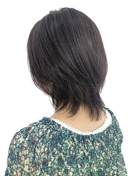 クオリス 上福岡店(QUALIS) 艶カラー/レイヤー/ミディアム/ウルフ/ココアブラウン/40代50代