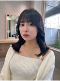 くびれミディアム 韓国ヘア