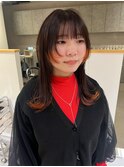 CAF松本/裾カラーオレンジ/顔まわりウルフ/大阪/心斎橋
