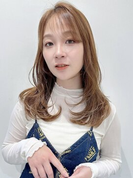 ニューヨークニューヨーク なんば道頓堀店(NYNY) ミディアムレイヤー×ハニーベージュ
