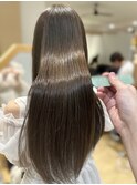 髪質改善トリートメントロングレイヤーマロンベージュKA-3