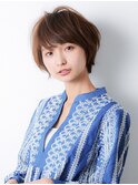 デザインカラー/レイヤーカットウェットヘアオリーブベージュ