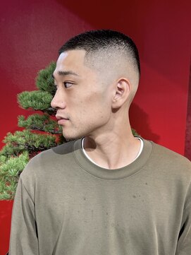 メリケンバーバーショップ トーキョー(MERICAN BARBERSHOP TYO) ハイライト/マッシュパーマ/ウルフ/アッシュブラック【嶋壽】214